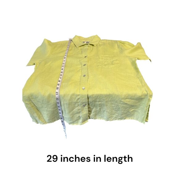 David N. Women’s Lime Green Linen Button-Up Shirt XL - Picture 8 of 8
